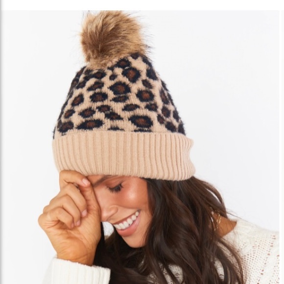Show Me Your MuMu Jasper Pom Beanie Leopard Print - Picture 2 of 3